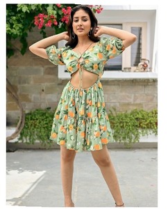 Main indienne bloc coton femme tenue de soirée élégante robe à imprimé floral personnalisé mariée mariage lune de miel robe cadeau pour elle - Product Image 1