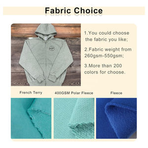 Sudaderas con Capucha Personalizadas de Fábrica para Hombre, Cierre Completo, 500 Gsm, Algodón Grueso, Diseño de Diseñador, Bordado, Sudaderas Gruesas para Hombre - Product Image 3