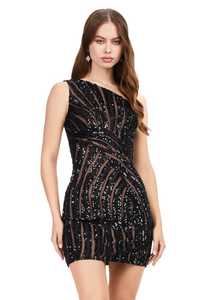 Vestidos de Noche para Mujer, Vestido de Fiesta hasta la Rodilla, Elegante, de un Solo Hombro, con Bordado Natural, Vestido Recto de Cóctel - Product Image 3