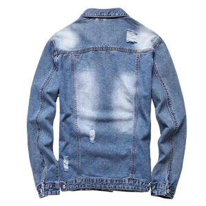 Vestes en jean décontractées surdimensionnées pour hommes, vêtements pour hommes, jean uni teint, vestes en jean pour hommes, lavage délavé, effet soleil délavé - Product Image 2