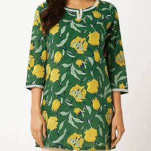 Kurti Corto Informal y Transpirable para Mujer en 100% Algodón - Product Image 1