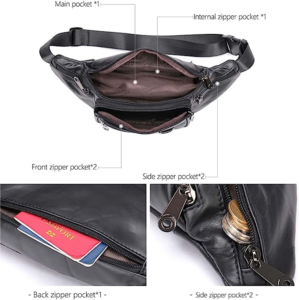 Riñonera de cuero minimalista hecha a medida al por mayor, riñonera personalizada hecha a mano con logotipo, bolsa de estilo deportivo, OEM personalizado - Product Image 2