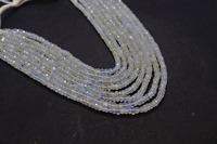 Perles Rondelles Facettées en Pierre de Lune Arc-en-ciel Blanche 3,5-4mm Longueur 13 Pouces, Gemmes pour la Fabrication de Bijoux Mehrajudin Gems AA-63 Troisième Qualité