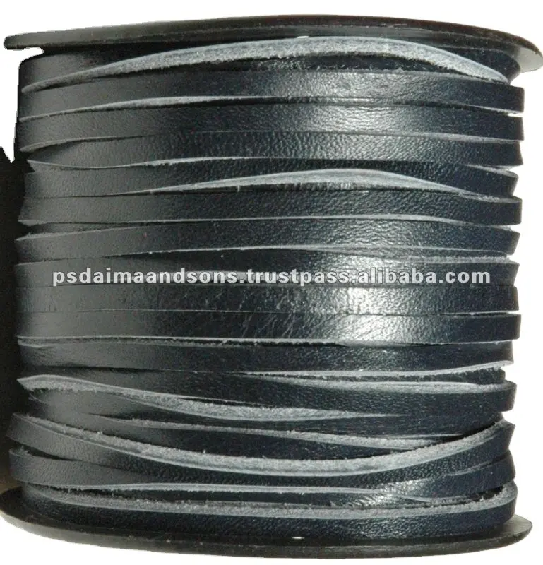 Aantrekkelijke Langdurige Gemaakt In India Designer Lavish Fancy Custom Ontwerp Platte Cut Dikke Lederen Strip Cords Voor Export