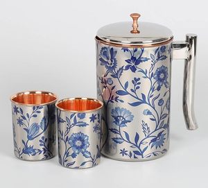 Wholesale Best Price Copper Water Jug with Eco-Friendly Glasses Customized Printed Restaurant Hotel Drinking Use Metal Material - Product Image 6