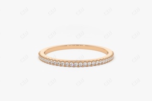 El mejor precio al por mayor, banda de boda de diamante cultivado en laboratorio, banda de diamantes de media eternidad chapada en oro amarillo, banda de boda de moda personalizada - Product Image 3