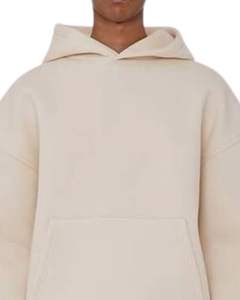 Ensemble survêtement personnalisé pour homme en molleton beige, sweat-shirt à capuche décontracté d'hiver, pantalon de survêtement, streetwear pour homme - Product Image 4