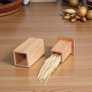 Porte-cure-dents et boîte en bois massif de qualité supérieure, fabriqués à la main, écologiques et élégants, pour restaurant, hôtel, usage domestique - Product Image 5