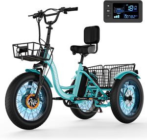 MOONCOOXL Electric <b>Tricycle</b> for Adults, 20x4 Fat Tire Electric Trike, 48V 500W 3 Wheel Electric Bike,7 Speed E Trikes for Adults - Product Image 5