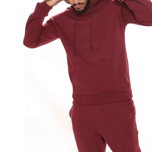 Conjunto de chándal informal de 2 piezas para hombre Sudadera con capucha de manga larga y pantalones de chándal para correr Trajes de chándal teñidos lisos - Product Image 1