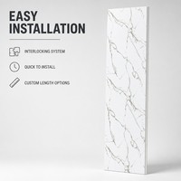 Panneau mural en PVC en marbre Statuario blanc, imperméable, revêtement décoratif intérieur