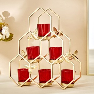 Bougeoir élégant en métal de haute qualité avec des lunettes Autres bougeoirs et lanternes pour la décoration intérieure - Product Image 2