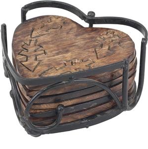 MS-posavasos decorativo de madera maciza, Juego de 4 posavasos para cocina, té, café, Mesa - Product Image 4