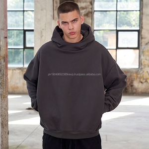 Sweat-shirt ample de haute qualité, sans attaches, vêtements unisexes vierges personnalisés, logo brodé, impression en relief 3D - Product Image 2