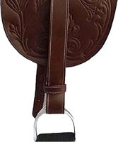 Selle de cheval australienne en cuir noir gaufré Style Aussie fait à la main Selle antidérapante Collection de sièges de selle Horn Bush Rider 17"