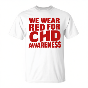 Camiseta de manga corta con cuello redondo para mujer, con estampado digital, para el Mes de la Concienciación sobre la Enfermedad Cardíaca, con la frase 'We Wear Red', para caminar o correr - Product Image 3