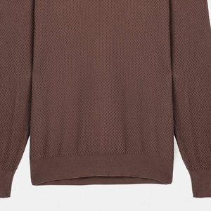 100% coton classique col montant pull kaki marron vêtements d'hiver Logo personnalisable haute qualité respirant Anti-rétrécissement avant - Product Image 6