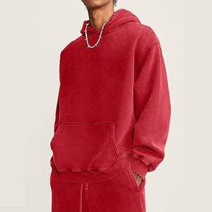 Sudaderas con Capucha Casuales de Invierno para Hombre, Lavado Ácido, Color Sólido, Corte Regular, 100% Algodón, Felpa, Secado Rápido, Transpirable - Product Image 1