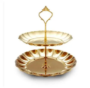 Soporte para cupcakes de latón con diseño de lujo moderno, 2 niveles hechos a mano, diseño martillado personalizado, gran oferta - Product Image 3