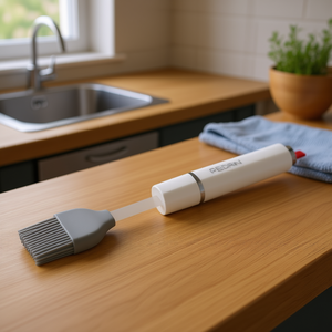 LILLO STILE White and Grey 0782 <b>Silicone</b> Kitchen Brush 9x4.5cm Cooking <b>Tool</b> - Product Image 3