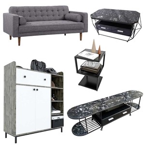 Modern 5-Piece Tufted Fabric Living Room Furniture Combo PK008 <b>Adjustable</b> and Comfortable for Home or Hotel Use - Product Image 1
