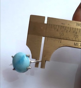 Natural Larimar 10x12mm Oval Shape 925 <b>Sterling</b> <b>Silver</b> <b>Ring</b> Prong <b>Set</b> IGI Certified Bezel Setting for Wedding Valentine's Day - Product Image 1