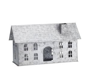 เชิงเทียนโลหะชุบสังกะสีลายบ้านชนบทสำหรับเทศกาลอีสเตอร์ พร้อมหน้าต่างฉลุลายและดีไซน์ปล่องไฟ เหมาะสำหรับเทศกาลฤดูใบไม้ผลิ - Product Image 5