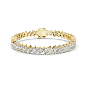7.52 CT Lab Grown Diamond Tennis Bracelet <b>Emerald</b> Cut 18KT, 14KT, 10KT Gold & 925 Silver Rose, Yellow, White Gold Options - Product Image 1