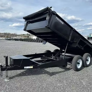 Remorque à benne télescopique 7x14 7 tonnes avec roues en aluminium, moteur personnalisable, haute sécurité, garantie de 2 ans - Utilisation agricole et de construction - Product Image 1