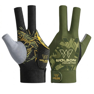 Guantes de Snooker Profesionales de Tres Dedos Wilson Industry, Material Transpirable de Poliéster/Lycra, Ajustables y Ligeros para Entrenamiento - Product Image 1