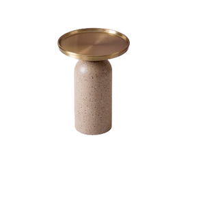 Table d'appoint moderne en métal enduit de poudre blanche avec dessus arrondi meubles de décoration intérieure pour meubles de salon - Product Image 5