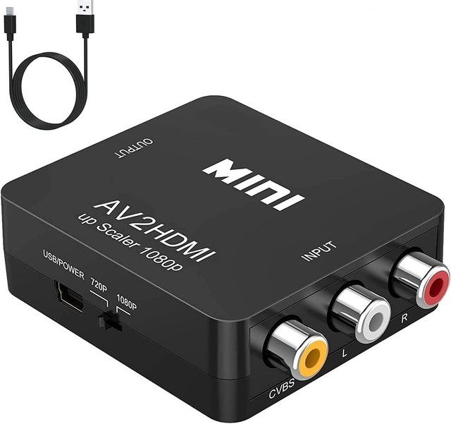 AV to HDMI Converter RCA to HDMI 1080P Mini RCA Composite CVBS Video Audio Converter Adapter