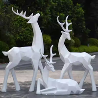 Moules de sculpture d'animaux en fibre de verre pour la fabrication de statues de cerfs de jardin de grande taille, en résine, grandeur nature, à vendre