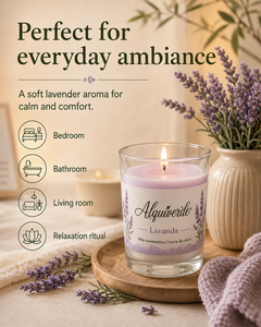 Lavender Scented <b>Candle</b> <b>Coconut</b> Wax Glass Jar Fragrance <b>Candle</b> Floral Home Decor Gift - Product Image 3
