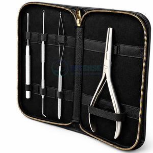 Hair Extension Beading <b>Tool</b> Kit Professional Micro Ring Installation <b>Tools</b> Set Include Loop Needle <b>Puller</b> Hook Applicator Pliers - Product Image 6
