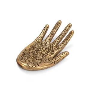 Estatuilla artística de Mano Dorada con detalles tallados, Decoración de mesa elegante para el hogar, oficina, regalo de fiesta de boda, uso de la India - Product Image 4