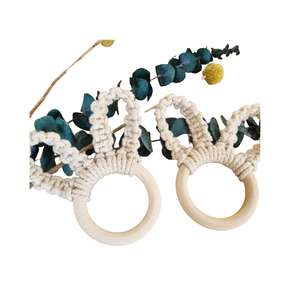 Venta al por mayor de alta calidad superventas macramé marco de madera servilletero anillo para restaurante decoración de la boda de la India - Product Image 2