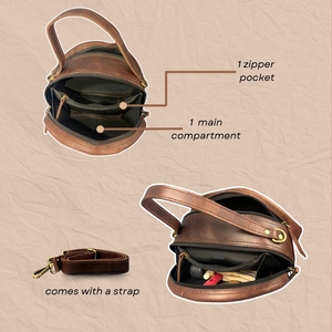 Stylish Vintage Women's <b>Brown</b> Genuine <b>Leather</b> Crossbody <b>Satchel</b> Lightweight Zipper Closure Top Handle Durable Two 3L+ Capacity - Product Image 4