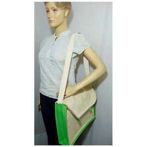 Haute qualité 100% jute naturel écologique Document sac blanc et vert Design personnalisable prix de gros de l'Inde - Product Image 6