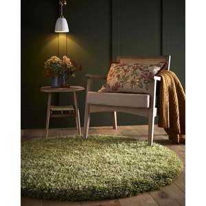The Rugs Chicago Olive Green Shaggy Area Rug <b>Set</b> 90X150 cm - Product Image 1
