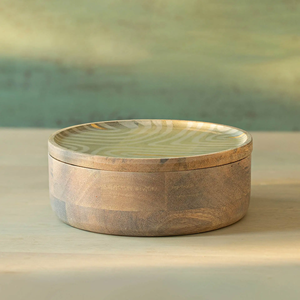 Wood Roti <b>Box</b> with enamel print lid <b>Brown</b> Wooden Roti Dabba for Kitchen | Roti <b>Box</b> for Kitchen Container - Product Image 6