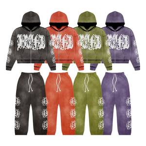 Baggy survêtement hommes coton polaire Polyester poids lourd confortable 500 GSM fermeture éclair à capuche surdimensionné survêtement hommes - Product Image 1