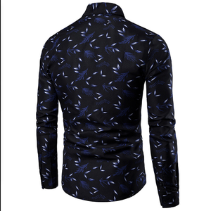 Người Đàn Ông Của Giản Dị Dài Tay Áo Thiết Kế Giản Dị Trang Phục Chính Thức In Dress-Oversize Chính Thức Áo Sơ Mi - Product Image 5