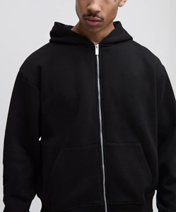 Custom Puff Printed Logo Men's Winter Hooded <b>Polyester</b> <b>Tracksuit</b> 2-Piece Set Breathable Quick Dry Fleece Zipper Jogging Custom - Product Image 5