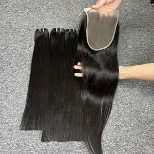 Fermeture droite en os en gros, grand stock de cheveux vierges de qualité supérieure 100% cheveux vierges, cheveux bruts vietnamiens - Product Image 5