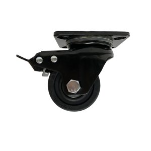 Mini rueda giratoria de freno de nailon negro pequeño de 3 pulgadas con rodamiento de bolas Categoría de producto Ruedas giratorias - Product Image 1