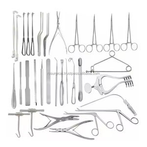 Kit de Instrumentos Quirúrgicos de Acero Inoxidable para Neurocirugía, Craneotomía Espinal, 32 Piezas, Manual, Reutilizable, Certificado CE Clase II - Product Image 1