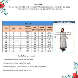 Ensemble Kurta Anarkali en coton imprimé géométrique pour femmes, blanc, 48 pouces, confortable, plusieurs tailles disponibles - Product Image 2