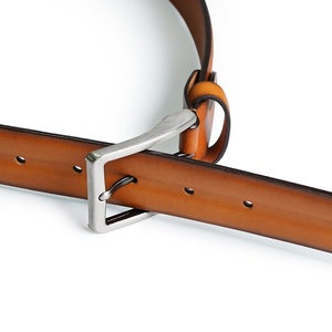 เข็มขัดหนังวัวแท้สไตล์วินเทจแบบลำลอง ราคาโรงงาน หัวเข็มขัดทองเหลืองทรงสี่เหลี่ยม แบบกลับด้านได้ สำหรับวัยรุ่นใส่ในชีวิตประจำวัน - Product Image 4