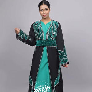 Traditional Handcrafted <b>Sequined</b> Beaded Lightweight Plus Size Wedding Kaftan Dress for Women Islamic Clothing Floor Length Long - Product Image 4